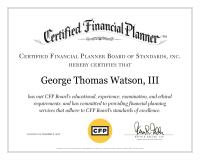 Thomas G Watson CFP Certified Financial Planner